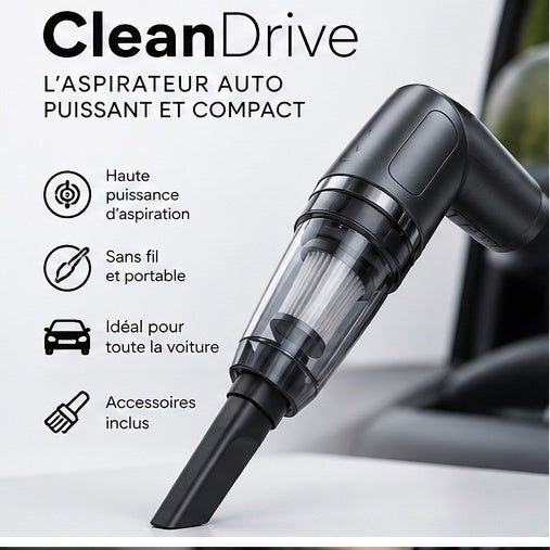 CleanDrive - aspirateur auto puissant et compact