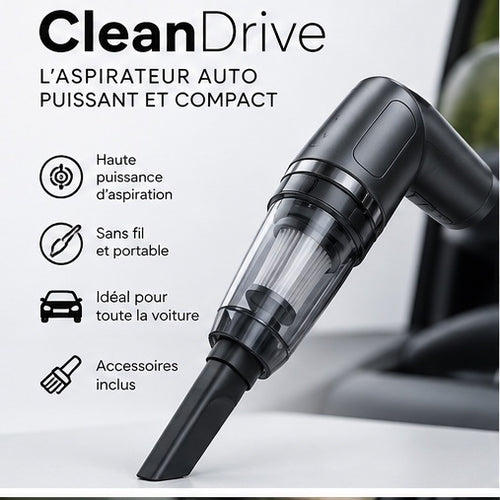 CleanDrive - aspirateur auto puissant et compact